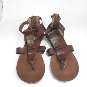 Blowfish Gladiator Brown Sandals Vacation Hippie Boho Size 6 Zipper Summer Boho